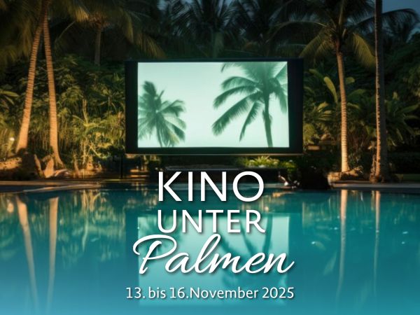 Kinoleinwand an der Lagune