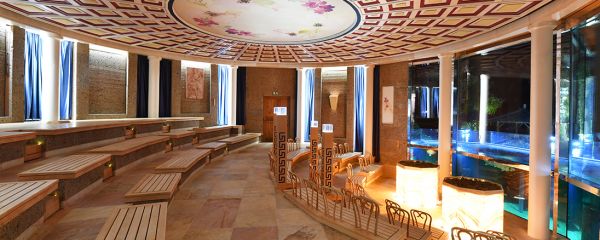 Interior view of the koi-sauna
